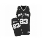 Men's Adidas San Antonio Spurs #23 Kevin Martin Swingman Black Road NBA Jersey