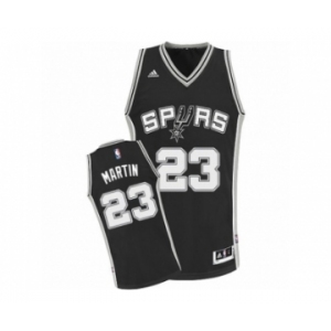 Men's Adidas San Antonio Spurs #23 Kevin Martin Swingman Black Road NBA Jersey