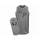 Men's Adidas San Antonio Spurs #42 David Lee Authentic Silver Grey Alternate NBA Jersey