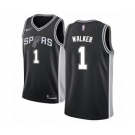 Men's Nike San Antonio Spurs #1 Lonnie Walker Swingman Black NBA Jersey - Icon Edition