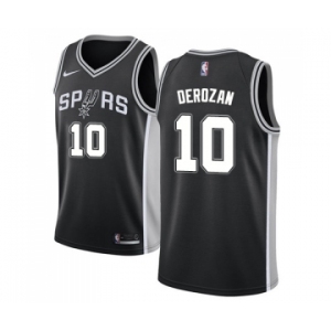 Men's Nike San Antonio Spurs #10 DeMar DeRozan Swingman Black NBA Jersey - Icon Edition