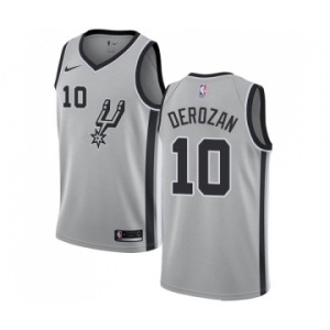 Men's Nike San Antonio Spurs #10 DeMar DeRozan Swingman Silver NBA Jersey Statement Edition