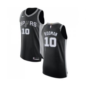 Men's Nike San Antonio Spurs #10 Dennis Rodman Authentic Black Road NBA Jersey - Icon Edition