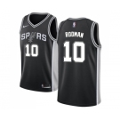 Men's Nike San Antonio Spurs #10 Dennis Rodman Swingman Black Road NBA Jersey - Icon Edition