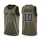 Men's Nike San Antonio Spurs #10 Dennis Rodman Swingman Green Salute to Service NBA Jersey