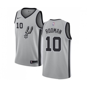 Men's Nike San Antonio Spurs #10 Dennis Rodman Swingman Silver Alternate NBA Jersey Statement Edition