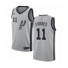 Men's Nike San Antonio Spurs #11 Bryn Forbes Authentic Silver NBA Jersey Statement Edition