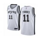 Men's Nike San Antonio Spurs #11 Bryn Forbes Authentic White NBA Jersey - Association Edition