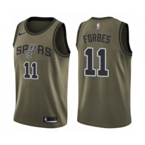 Men's Nike San Antonio Spurs #11 Bryn Forbes Swingman Green Salute to Service NBA Jersey