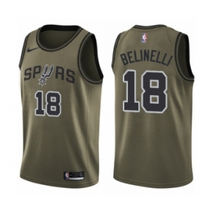 Men's Nike San Antonio Spurs #18 Marco Belinelli Swingman Green Salute to Service NBA Jersey