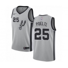 Men's Nike San Antonio Spurs #25 Jakob Poeltl Authentic Silver NBA Jersey Statement Edition