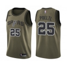 Men's Nike San Antonio Spurs #25 Jakob Poeltl Swingman Green Salute to Service NBA Jersey