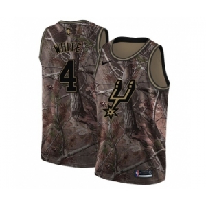 Men's Nike San Antonio Spurs #4 Derrick White Swingman Camo Realtree Collection NBA Jersey