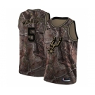 Men's Nike San Antonio Spurs #5 Dejounte Murray Swingman Camo Realtree Collection NBA Jersey