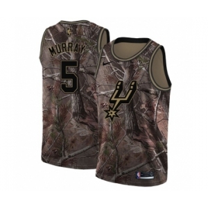 Men's Nike San Antonio Spurs #5 Dejounte Murray Swingman Camo Realtree Collection NBA Jersey