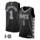Men's San Antonio Spurs #1 Victor Wembanyama Black 2025 Statement Edition Stitched Basketball Jersey