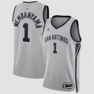 Men's San Antonio Spurs #1 Victor Wembanyama Silver 2025 Statement Edition Stitched Basketball Jersey