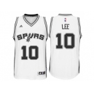 Men's San Antonio Spurs #10 David Lee New Swingman Home White Jersey