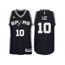 Men's San Antonio Spurs #10 David Lee New Swingman Road Black Jersey