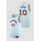 Men's San Antonio Spurs #10 Jeremy Sochan Light Blue 2024-25 City Edition Stitched Basketball Jersey