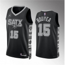 Men's San Antonio Spurs #15 Jamaree Bouyea Black Statement Edition Stitched Basketball Jersey