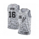 Men's San Antonio Spurs #16 Pau Gasol White Swingman Jersey - Earned Edition