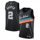 Men's San Antonio Spurs #2 Dylan Harper Black 2025-26 City Edition Swingman Stitched Basketball Jersey