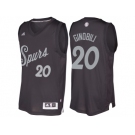 Men's San Antonio Spurs #20 Manu Ginobili Black 2016 Christmas Day NBA Swingman Jersey