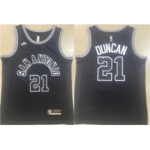 Men's San Antonio Spurs #21 Tim Duncan Black Stitched Basketball Jersey