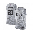 Men's San Antonio Spurs #21 Tim Duncan White Swingman Jersey - Earned Edition