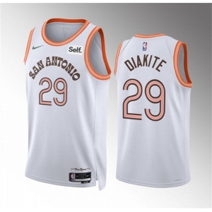 Men's San Antonio Spurs #29 Mamadi Diakite White 2023-24 City EditionStitched Basketball Jersey