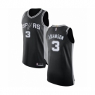 Men's San Antonio Spurs #3 Keldon Johnson Authentic Black Basketball Jersey - Icon Edition