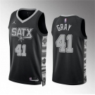 Men's San Antonio Spurs #41 Raiquan Gray Black Statement Edition Stitched Basketball Jersey