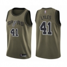 Men's San Antonio Spurs #41 Trey Lyles Swingman Green Salute to Service Basketball Jersey