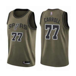 Men's San Antonio Spurs #77 DeMarre Carroll Swingman Green Salute to Service Basketball Jersey