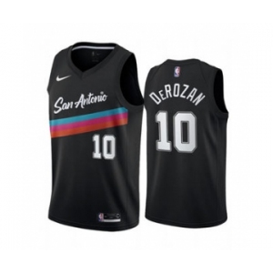 Men's San Antonio Spurs Black #10 DeMar DeRozan Black City Edition Fiesta 2020-21 Stitched Basketball Jersey