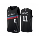 Men's San Antonio Spurs Black #11 Bryn Forbes Black City Edition Fiesta 2020-21 Stitched Basketball Jersey