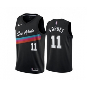 Men's San Antonio Spurs Black #11 Bryn Forbes Black City Edition Fiesta 2020-21 Stitched Basketball Jersey