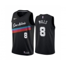 Men's San Antonio Spurs Black #8 Patty Mills Black City Edition Fiesta 2020-21 Stitched Basketball Jersey