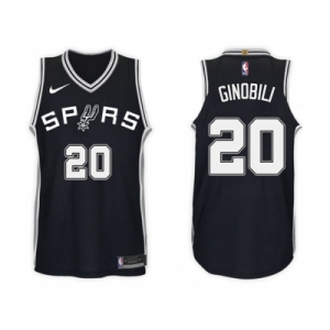 Nike NBA San Antonio Spurs #20 Manu Ginobili Jersey 2017-18 New Season Black Jersey