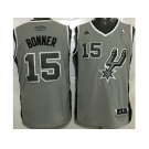 San Antonio Spurs #15 Matt Bonner Grey Stitched NBA Jersey