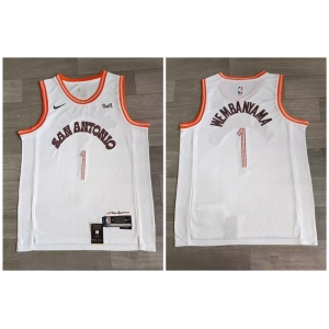 Spurs #1 Victor Wembanyama White Nike 2023-24 City Edition Swingman Jersey