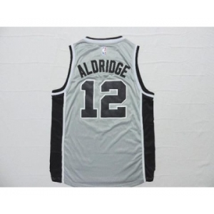nba san antonio spurs #12 aldridge grey[2015 new]