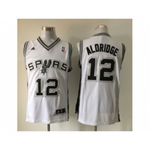 nba san antonio spurs #12 aldridge white[revolution 30 swingman]