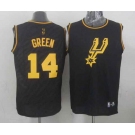 nba san antonio spurs #14 green black[gold lettering fashion]