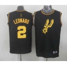 nba san antonio spurs #2 leonard black[gold lettering fashion]