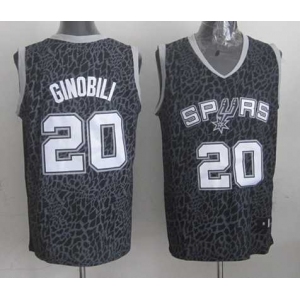 nba san antonio spurs #20 ginobili black leopard print[2014 new]