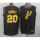 nba san antonio spurs #20 ginobili black[gold lettering fashion]