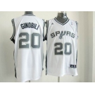 nba san antonio spurs #20 ginobili white[revolution 30 swingman]