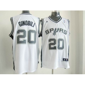 nba san antonio spurs #20 ginobili white[revolution 30 swingman]